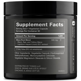 Emballage de Toniiq Maca Racine 500mg