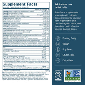 Emballage de True Grace avec les informations nutritionnelles