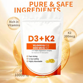 Emballage de true nutra D3 K2 10 000 UI sur fond blanc