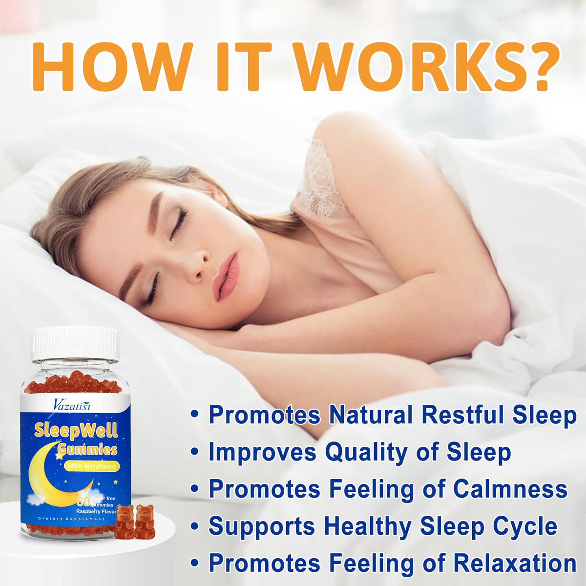 Emballage de Vazatisi Gummy de Sommeil, côté