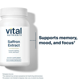 Emballage de Vital Nutrients Extrait de Safran sur fond blanc
