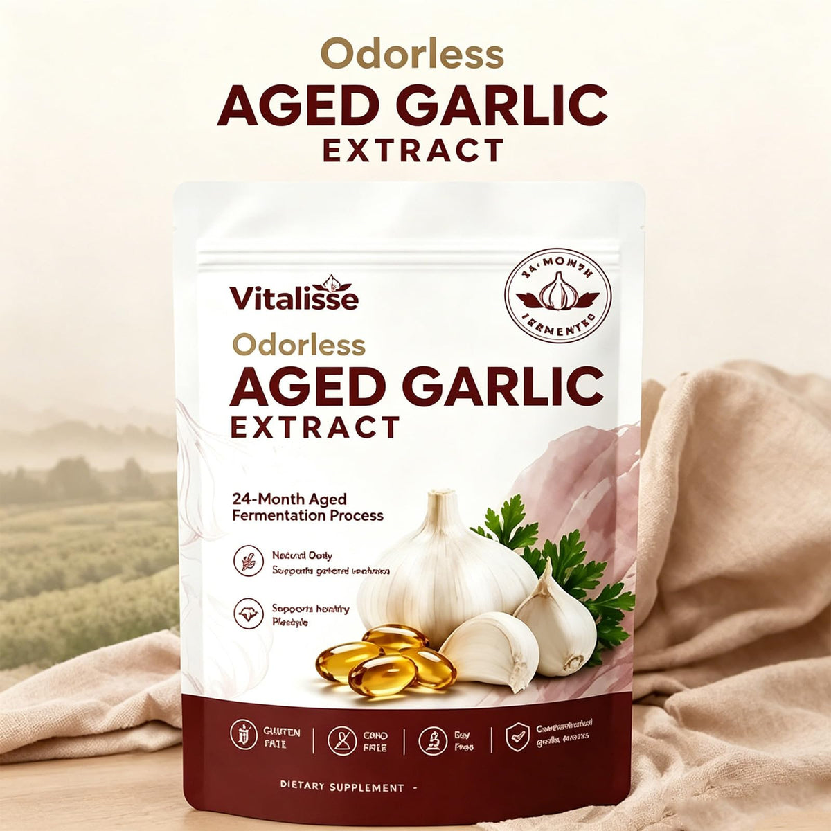 Emballage de Vitalisse Ail Vieilli 150g capsules