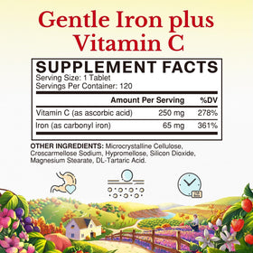 Emballage de Vitalitown Fer 65 mg, étiquette et informations