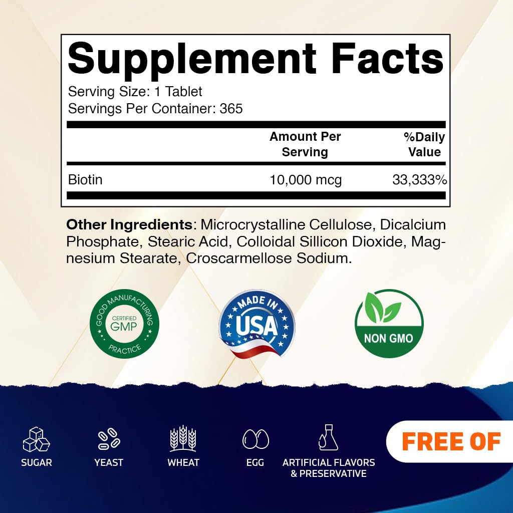 Emballage de Vitamatic Biotine 10 000 mcg comprimés
