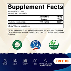 Emballage de Vitamatic Niacinamide 1000 mg 90 comprimés