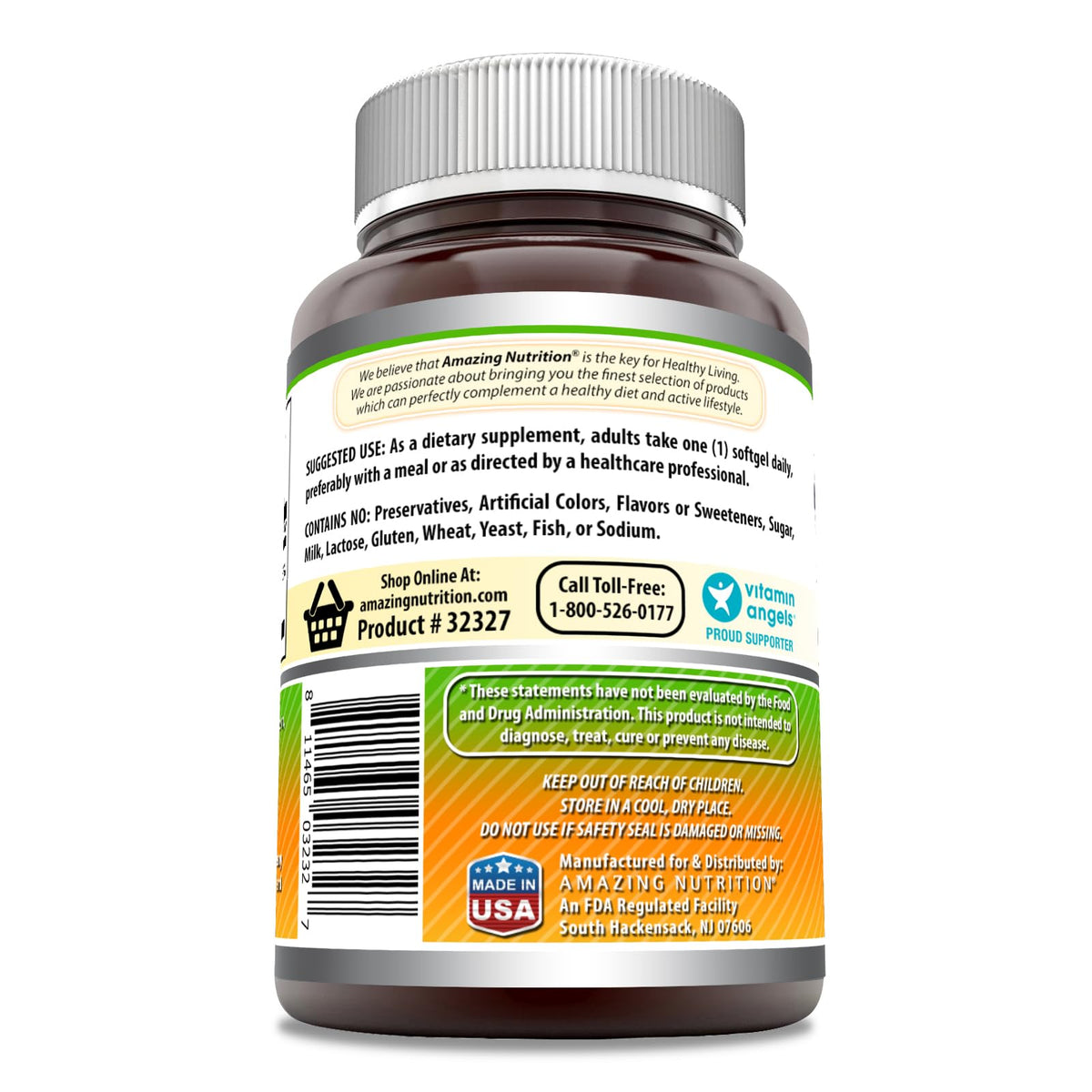 Emballage de Vitamine A Amazing Nutrition 500 gélules