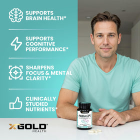 Emballage de X Gold Health Alpha GPC Choline 600mg