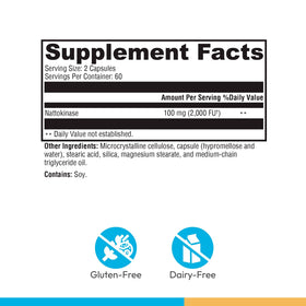 Emballage de XYMOGEN Nattokinase 120 Capsules
