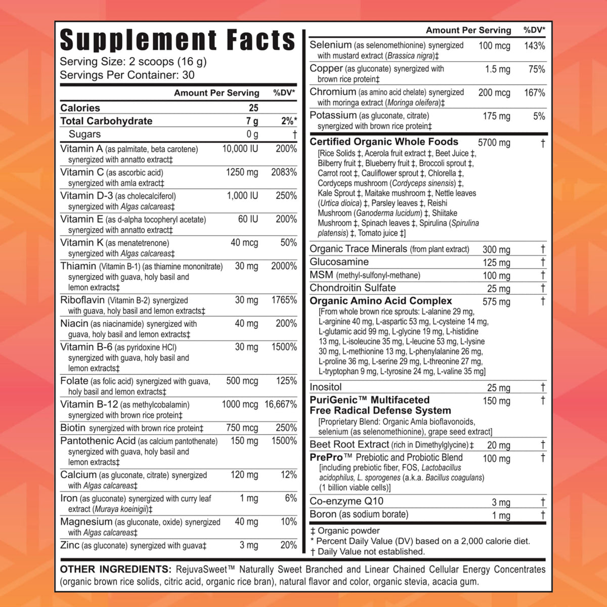 Emballage de Youngevity Poudre Multivitamines Tangy Tangerine 2.0