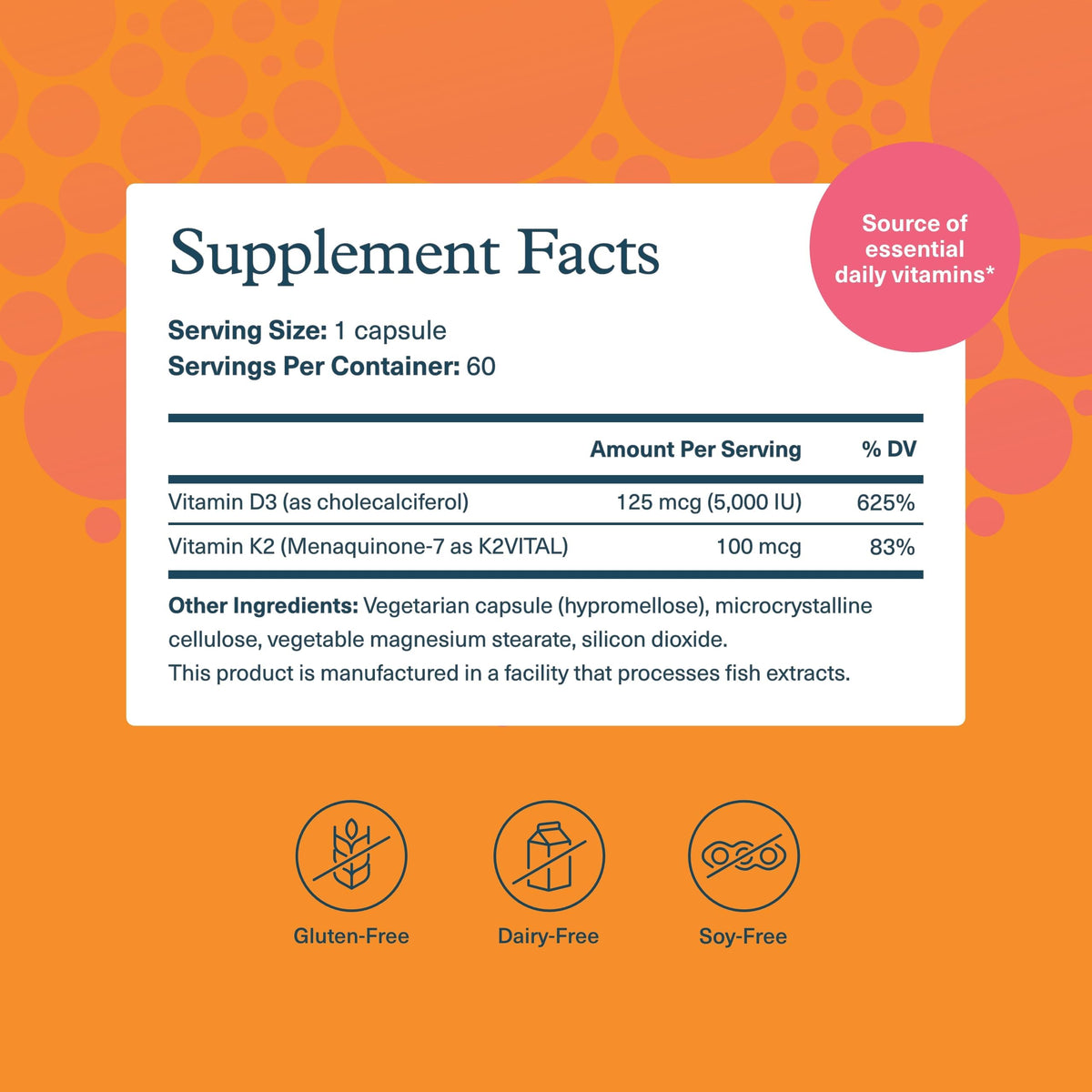 Emballage de Youtheory K2D3 avec informations nutritionnelles