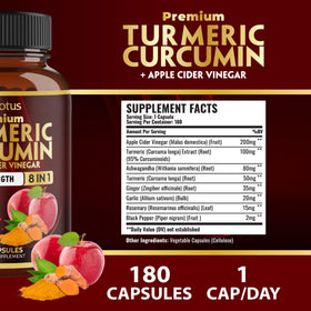 Emballage de Zolotus 7 en 1 Curcuma Vinaigre de Pomme avec 180 gélules