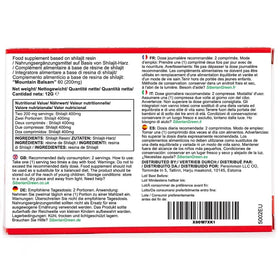 Emballage des 120 Tablettes de Shilajit de Siberian Green