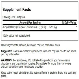 Emballage des baies de genévrier Swanson 520 mg, côté