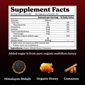 Emballage des bâtonnets Better Alt Shilajit au Miel de Cannelle