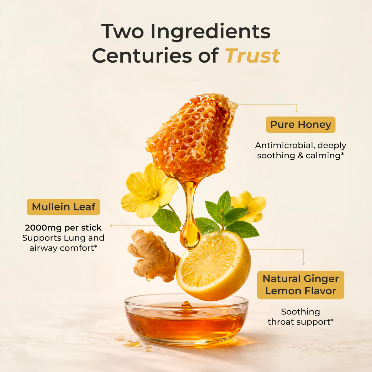 Emballage des bâtonnets de miel de mullein TRUSTED RITUALS