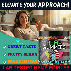 Emballage des bonbons au chanvre Healthergize, vue de côté