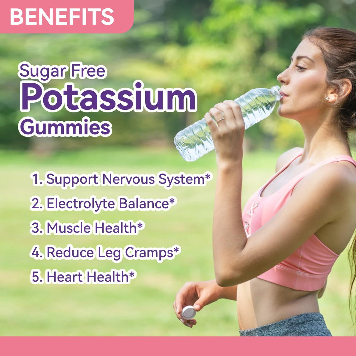 Emballage des bonbons de potassium EAZGOO avec informations nutritionnelles