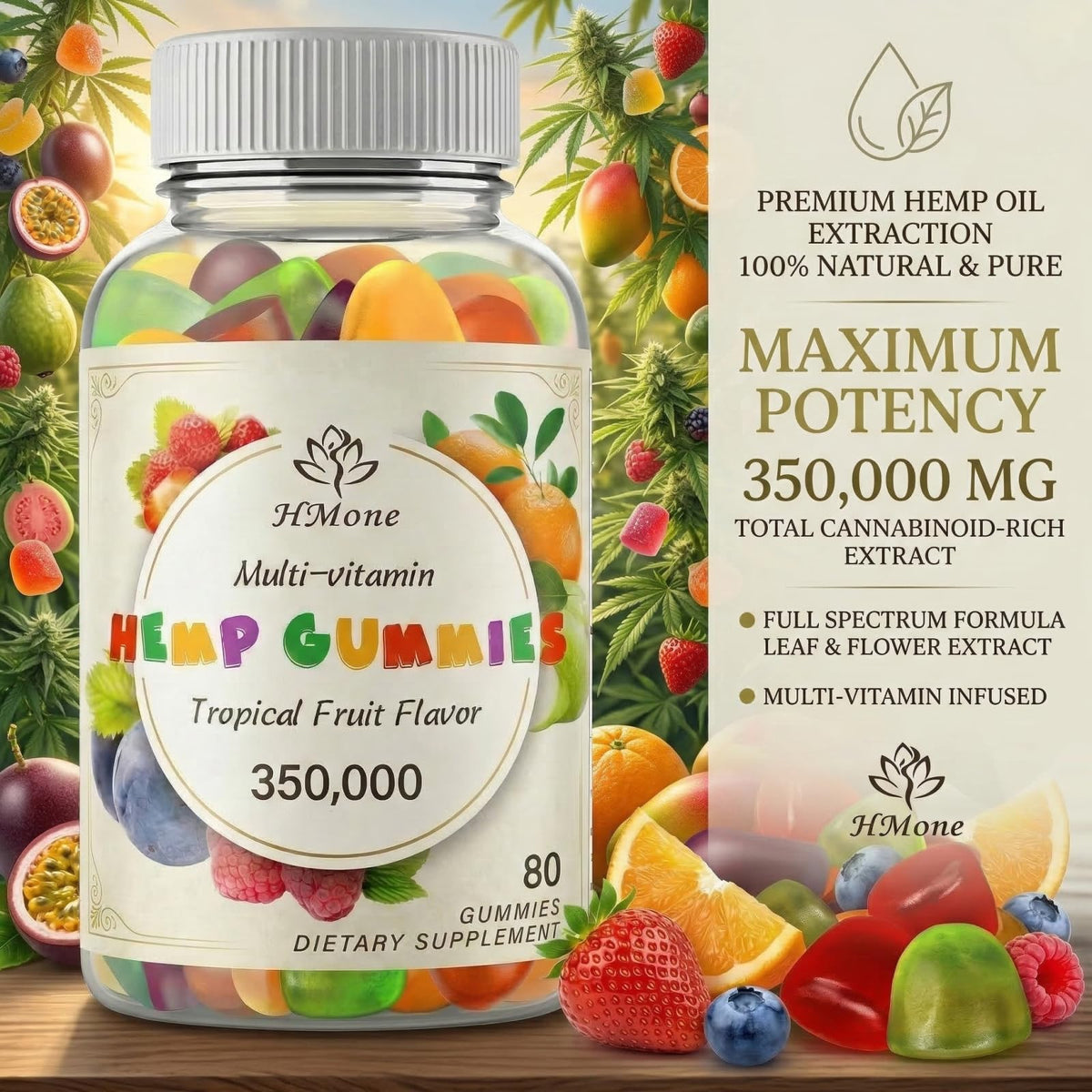 Emballage des bonbons gélifiés au chanvre HMone