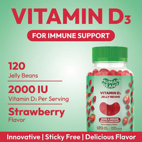 Emballage des bonbons gélifiés Human Beanz Vitamine D3, goût fraise