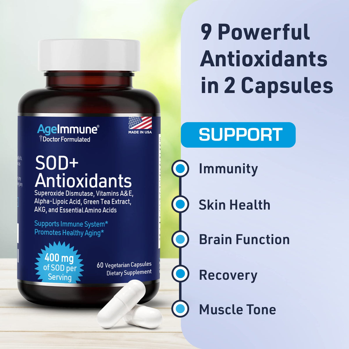 Emballage des capsules AgeImmune Complexe Antioxydants