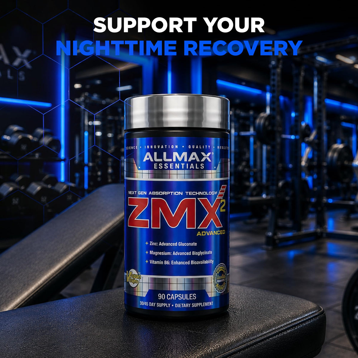 Emballage des capsules ALLMAX ZMX2 avec informations nutritionnelles