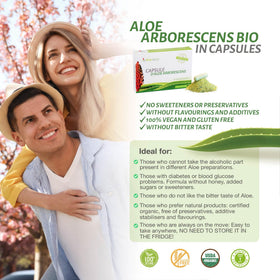 Emballage des capsules Aloe-beta Aloe Arborescens avec informations nutritionnelles