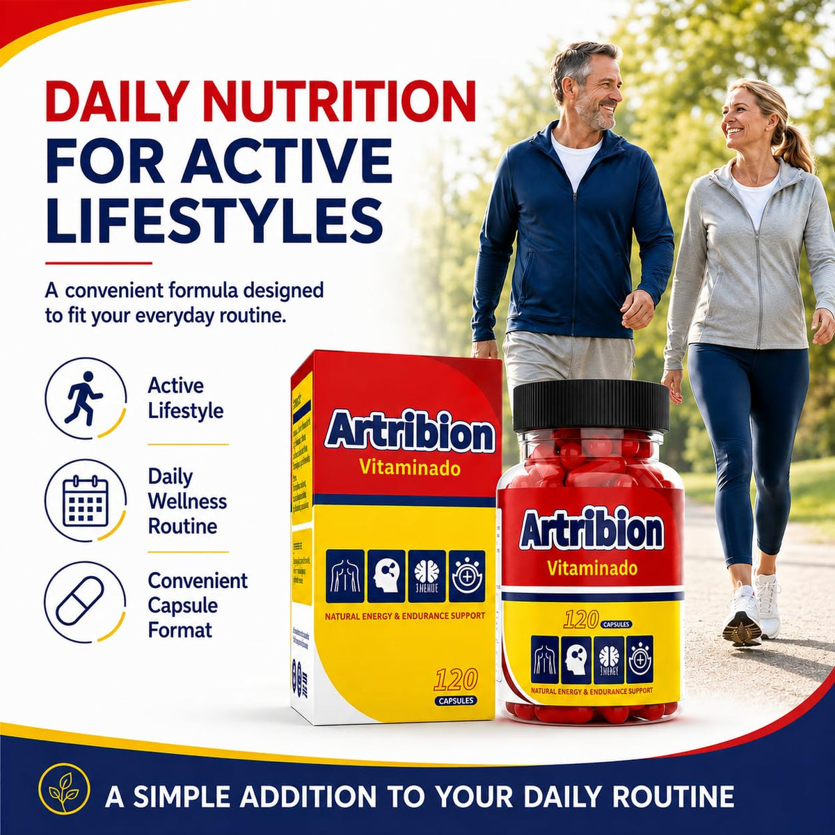 Emballage des capsules Artribion Vitaminado avec informations