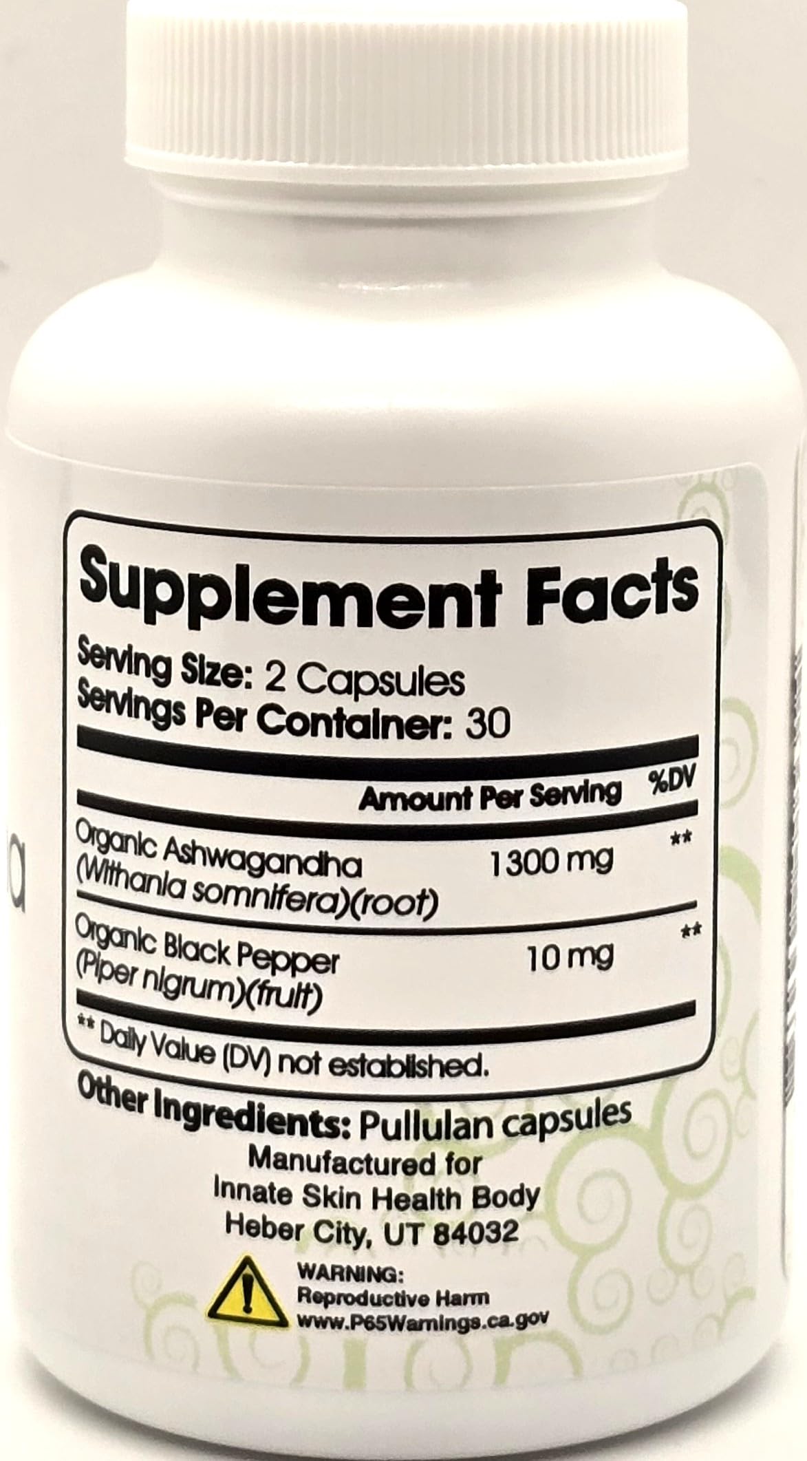 Emballage des capsules Ashwagandha Innate Skin