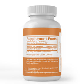 Emballage des capsules Beta Glucan 1,3/1,6 de PURE ORIGINAL INGREDIENTS