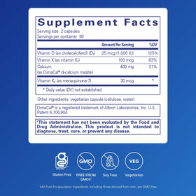 Emballage des capsules Calcium K/D Pure Encapsulations