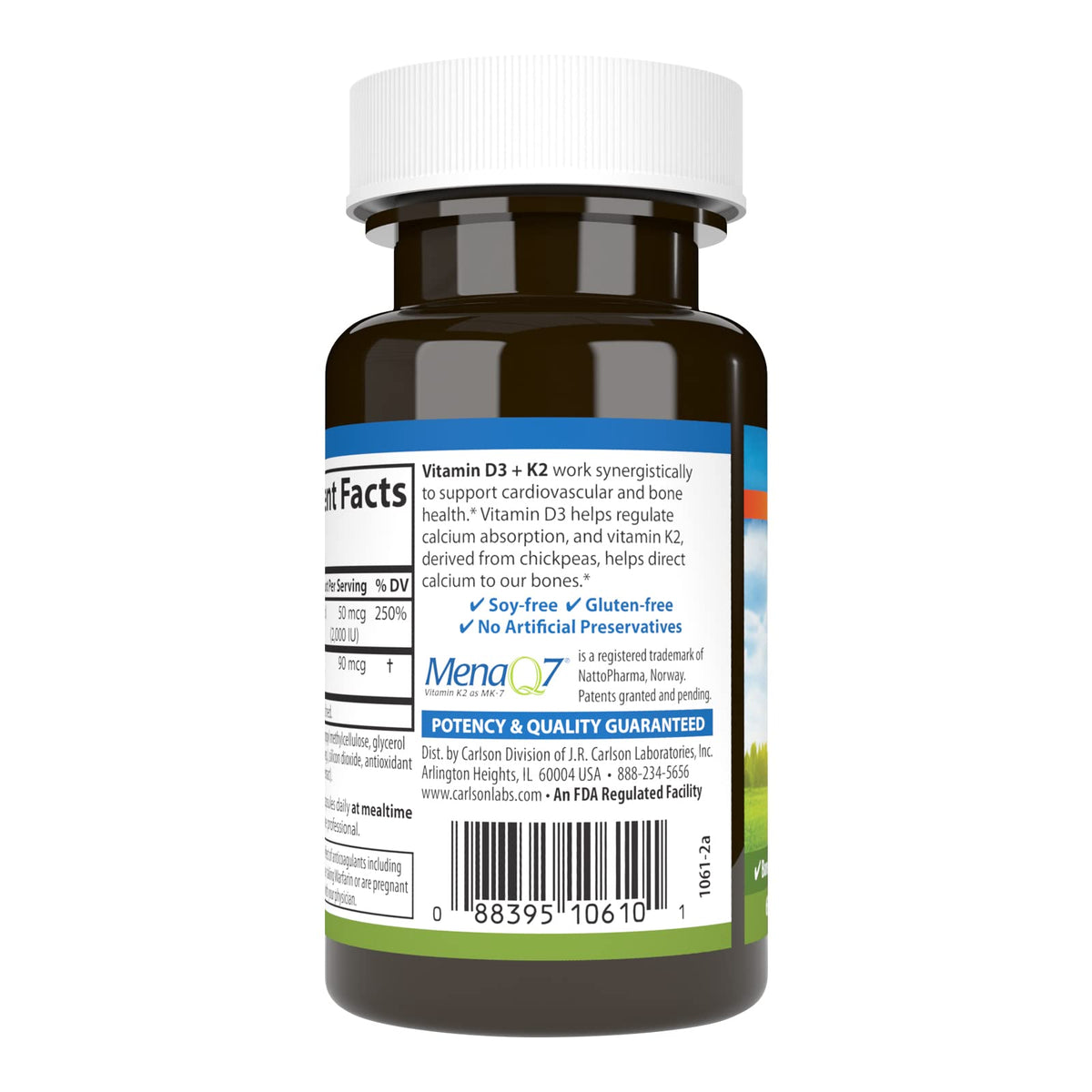 Emballage des capsules Carlson D3 + K2