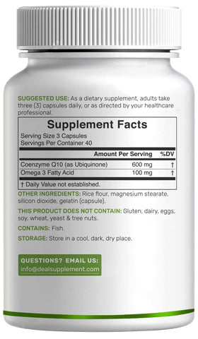 Emballage des capsules CoQ10 600mg avec Omega 3 100mg