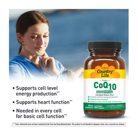 Emballage des capsules Country Life CoQ10 100 mg