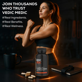 Emballage des capsules d'Ashwagandha Bio The Vedic Medic