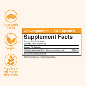 Emballage des capsules d'Ashwagandha ORGANIC INDIA