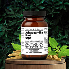 Emballage des capsules d'Ashwagandha Santa Cruz Paleo