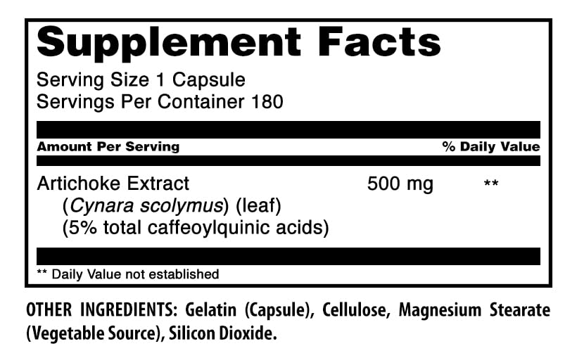 Emballage des capsules d'Extrait d'Artichaut Amazing Nutrition
