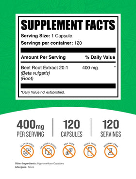 Emballage des capsules d'extrait de betterave BulkSupplements