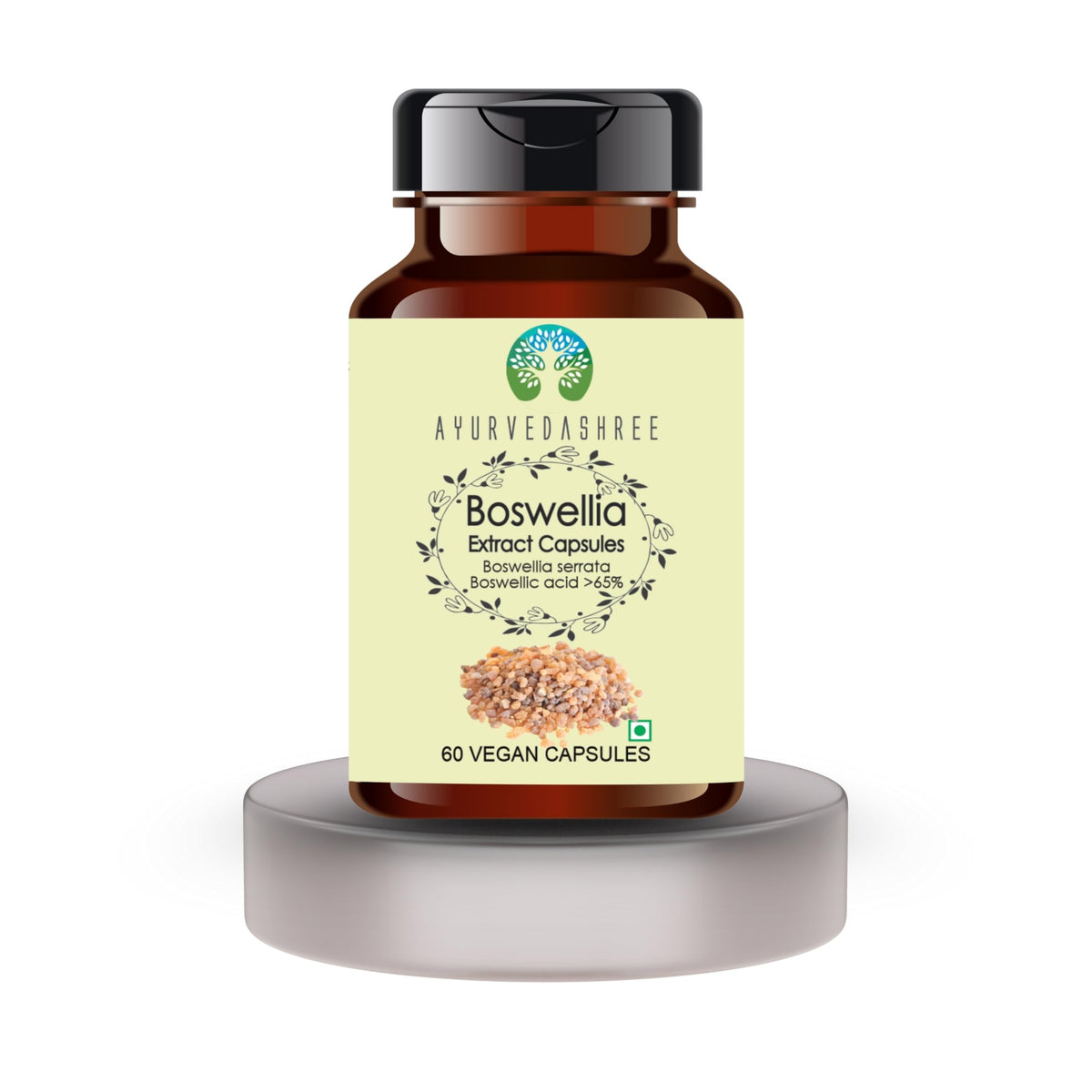 Emballage des capsules d'extrait de Boswellia Serrata AYURVEDASHREE
