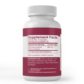 Emballage des capsules d'extrait de cerise acidulée PURE ORIGINAL INGREDIENTS