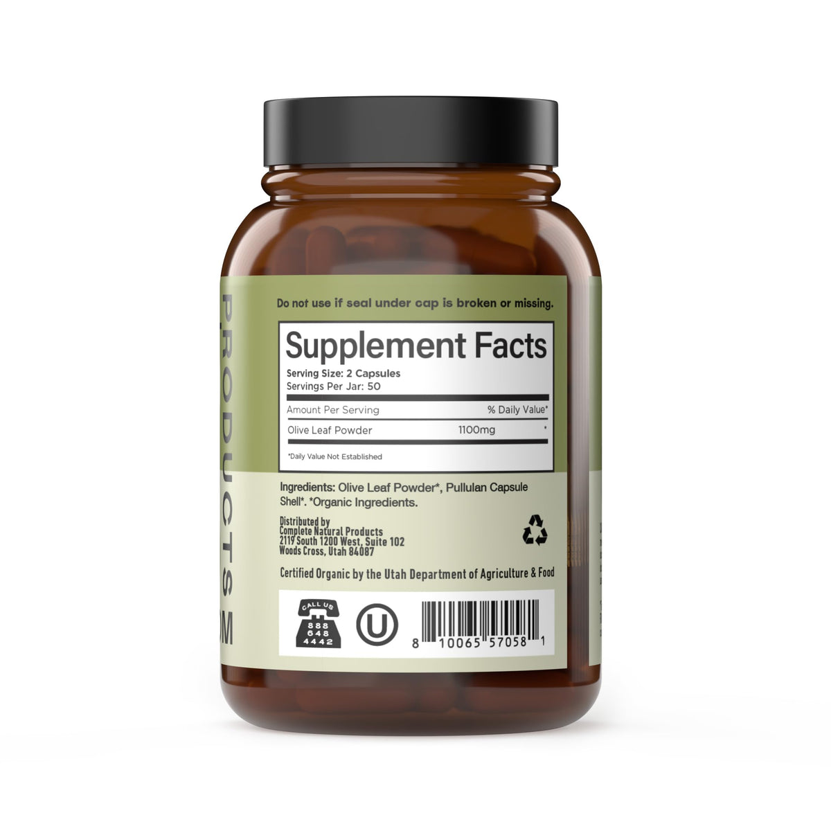 Emballage des capsules d'extrait de feuille d'olivier 550mg