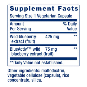 Emballage des capsules d'extrait de myrtille Life Extension