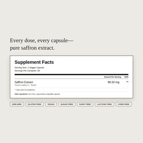 Emballage des capsules d'extrait de safran pur Dear Apothecary