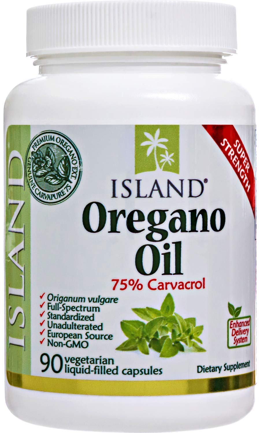 Emballage des capsules d'huile d'origan bio Island Nutrition