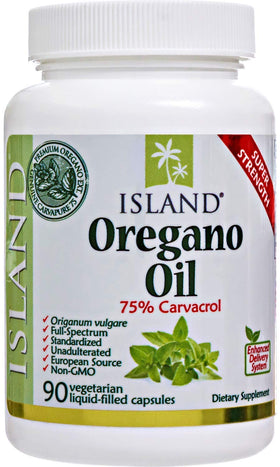 Emballage des capsules d'huile d'origan bio Island Nutrition