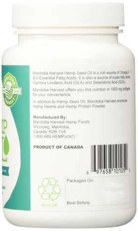 Emballage des capsules d'huile de chanvre Manitoba Harvest