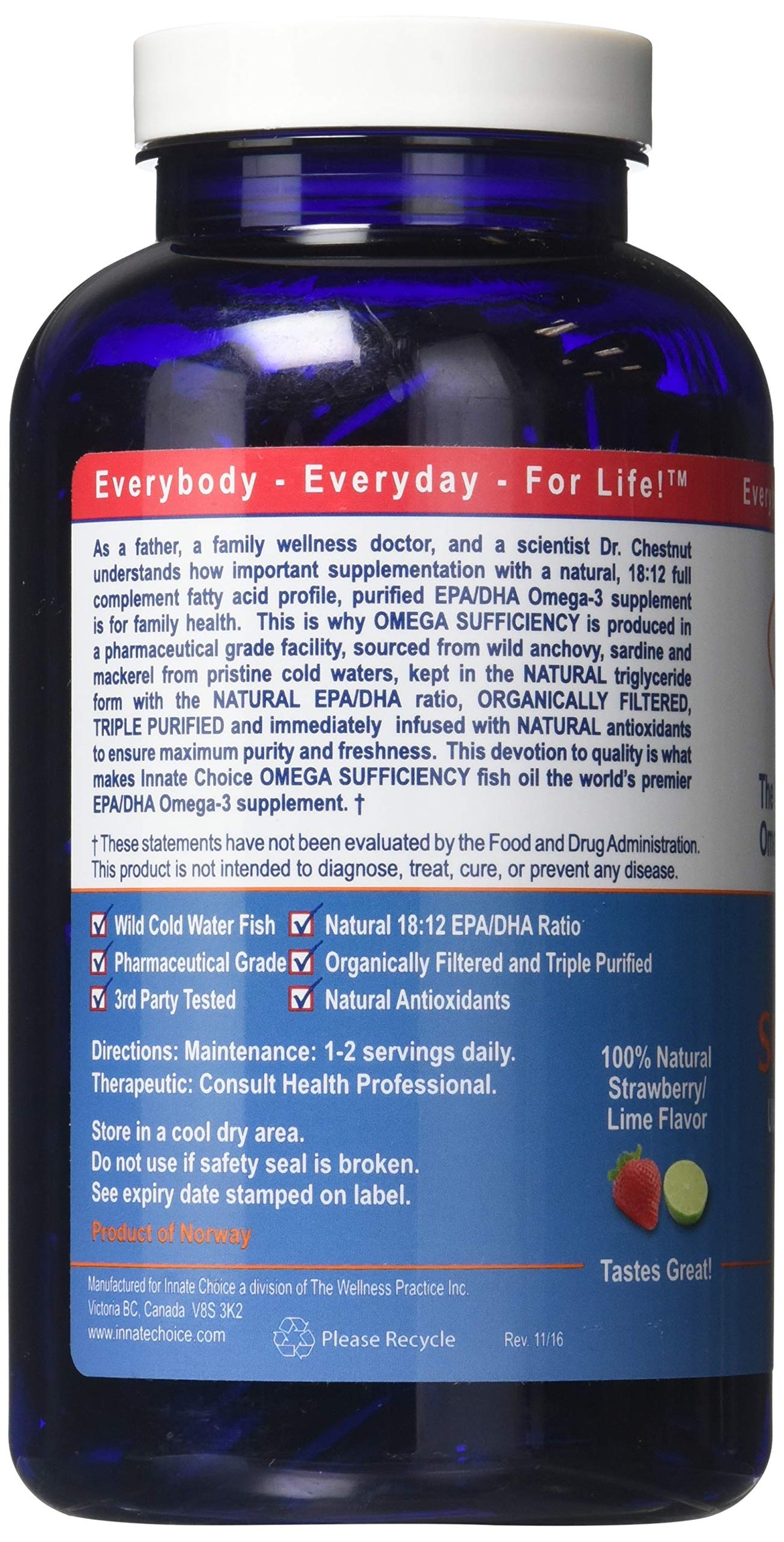 Emballage des capsules d'Huile de Poisson Omega, goût fraise-lime