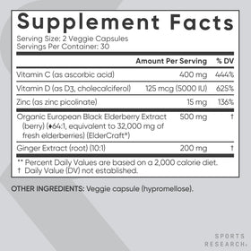 Emballage des Capsules de Baies de Sureau Sports Research
