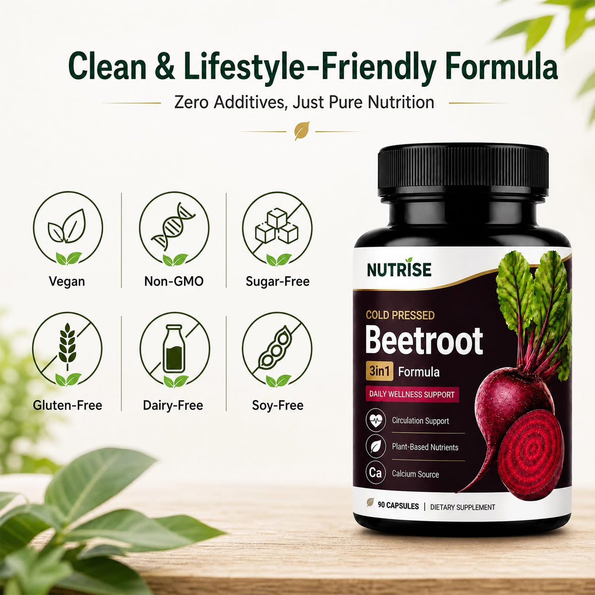 Emballage des capsules de betterave OVOVA montrant la composition
