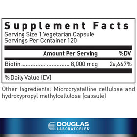 Emballage des capsules de biotine Douglas Laboratories
